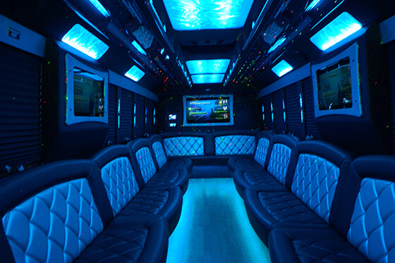 Fantastic party bus interior